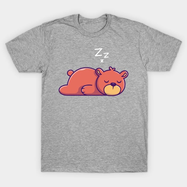Cute Teddy Bear Sleeping Cartoon T-Shirt by Catalyst Labs